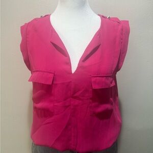 Mossimo Supply Co. Hot Pink Sleeveless V-Neck Utility Tank